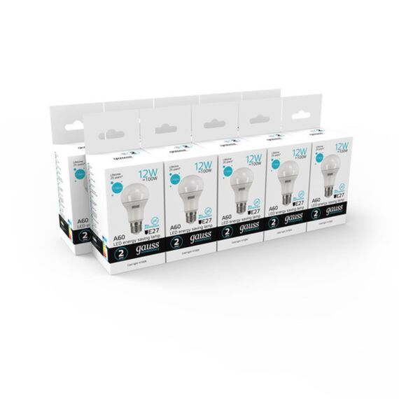 Светодиодная лампа Gauss A60 12W 1150Lm 4100K E27 23222, изображение 5
