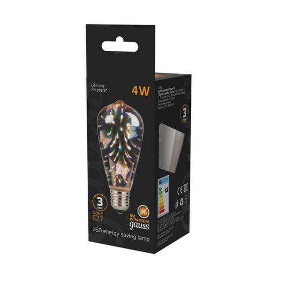 Светодиодная филаментная лампа Gauss ST64 4W E27 147802404, изображение 4