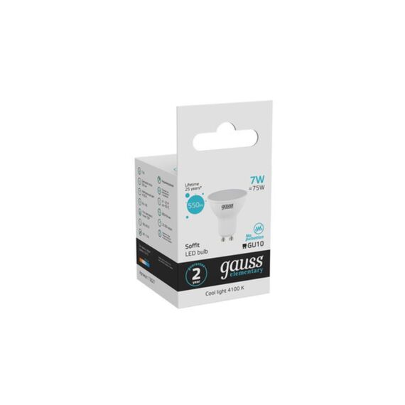 Светодиодная лампа Gauss Софит 7W 550Lm 4100K GU10 13627, изображение 4