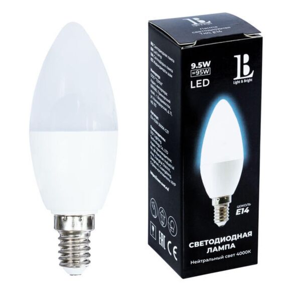 Светодиодная лампа L&B 9W 950Lm 4000K E14 E14-9,5W-4000К-C37