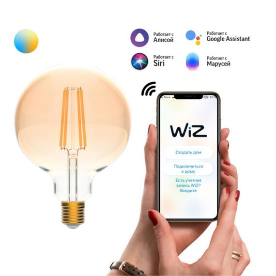Светодиодная лампа Gauss SMART HOME G95 6,5W 720Lm 2000-5500K E27 1340112