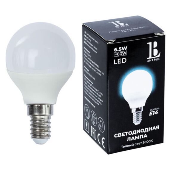 Светодиодная лампа L&B 6W 520Lm 3000K E14 E14-6,5W-3000К-G45