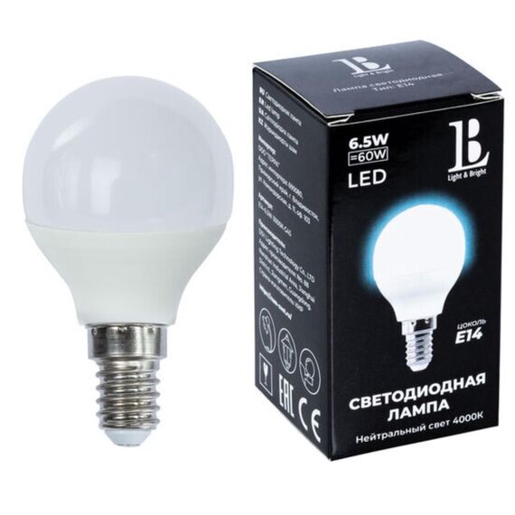 Светодиодная лампа L&B 6W 520Lm 4000K E14 E14-6,5W-4000К-G45