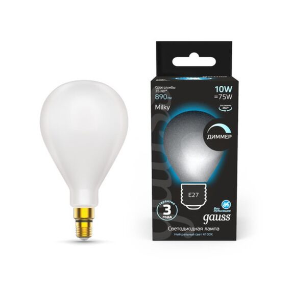 Светодиодная филаментная лампа Gauss A160 10W 890Lm 4100K E27 179202210-D