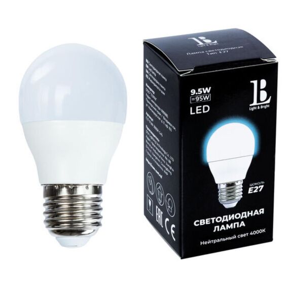 E27-9,5W-4000K-G45 Лампа LED E27-9,5W-4000K-G45