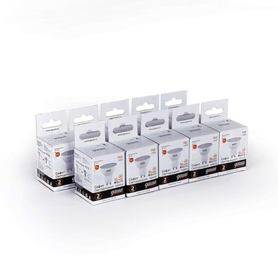 Светодиодная лампа Gauss Софит 9W 640Lm 3000K GU10 13619, изображение 5