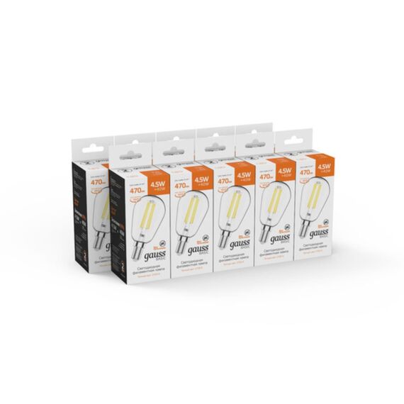 Светодиодная филаментная лампа Gauss ST45 4,5W 470Lm 2700K E14 1141115, изображение 7