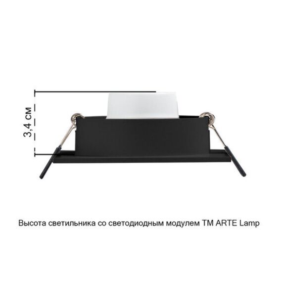 Точечный встраиваемый светильник Arte Lamp TARF A2168PL-1BK, изображение 4