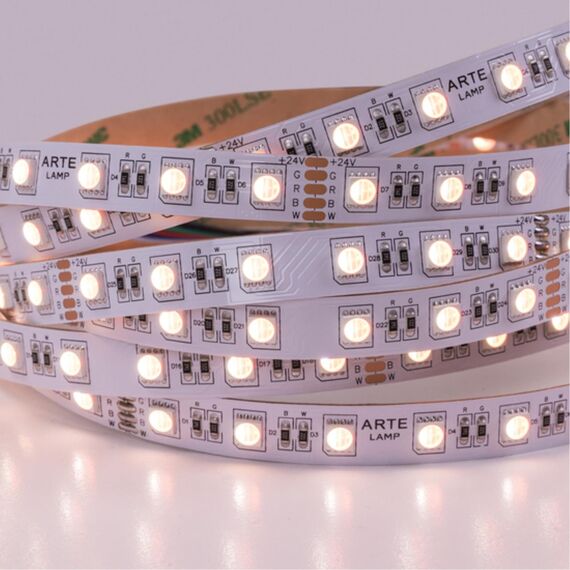 Светодиодная лента 24V 14,4W/m  RGB+W 4000К 5м Arte Lamp TAPE A2406012-01-RGB4K, изображение 5