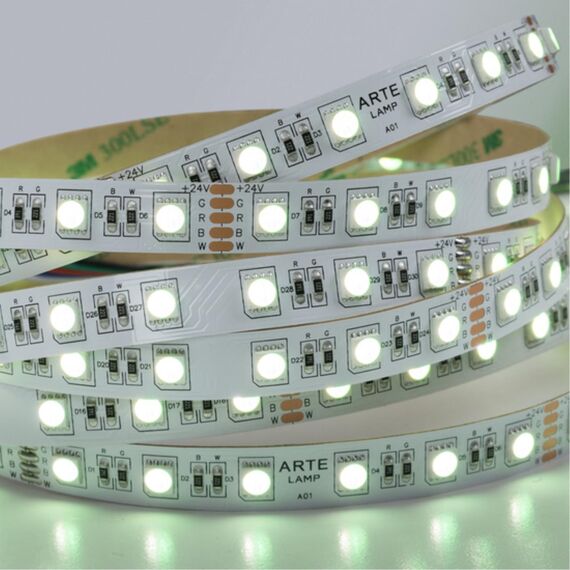 Светодиодная лента 24V 14,4W/m  RGB+W 4000К 5м Arte Lamp TAPE A2406012-01-RGB4K, изображение 3