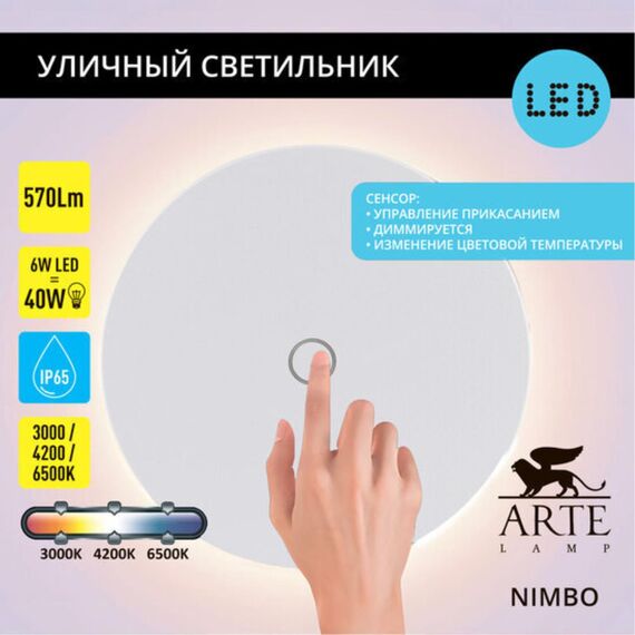 Фасадный светильник Arte Lamp NIMBO A4506AL-1WH, изображение 5