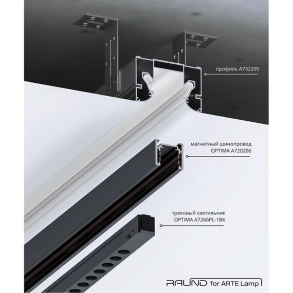 Профиль для монтажа накладного шинопровода в натяжной потолок Arte Lamp OPTIMA-ACCESSORIES A732205, изображение 5