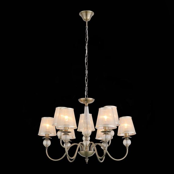 SL185.303.09 Светильник подвесной Бронза, Прозрачный/Бежевый, Бронза E14 9*40W GRAZIA