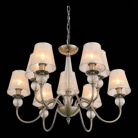 SL185.303.09 Светильник подвесной Бронза, Прозрачный/Бежевый, Бронза E14 9*40W GRAZIA, изображение 4