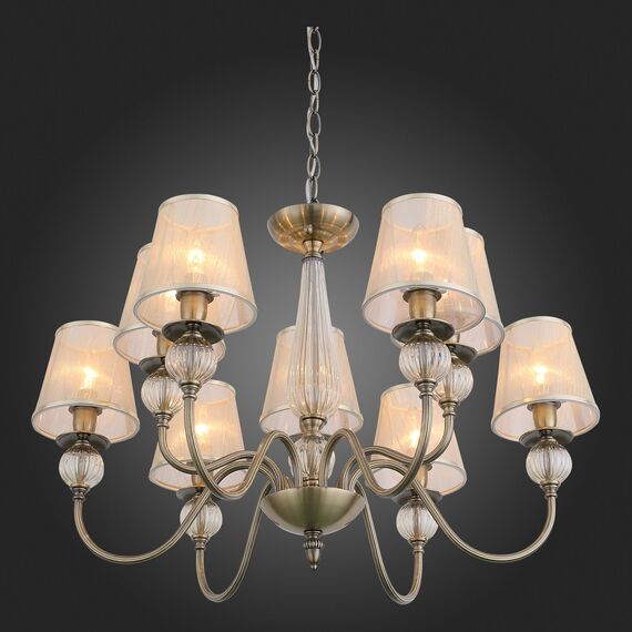 SL185.303.09 Светильник подвесной Бронза, Прозрачный/Бежевый, Бронза E14 9*40W GRAZIA, изображение 5