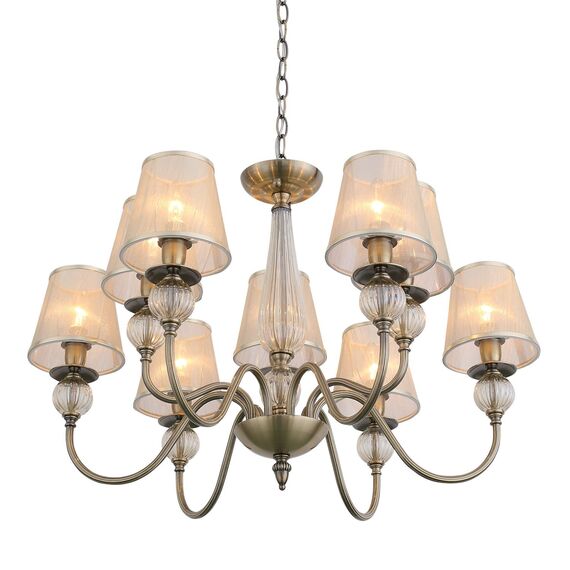 SL185.303.09 Светильник подвесной Бронза, Прозрачный/Бежевый, Бронза E14 9*40W GRAZIA, изображение 6