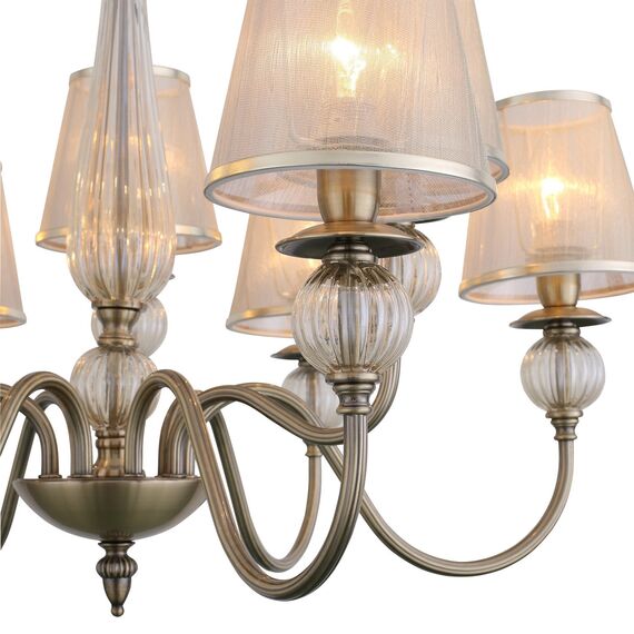 SL185.303.09 Светильник подвесной Бронза, Прозрачный/Бежевый, Бронза E14 9*40W GRAZIA, изображение 12