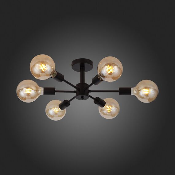 SL419.402.06 Светильник потолочный Черный E27 6*60W ANO, изображение 14