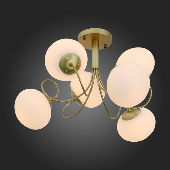 SL717.202.06 Светильник потолочный Золотистый/Белый E27 6*40W ACINI, изображение 2