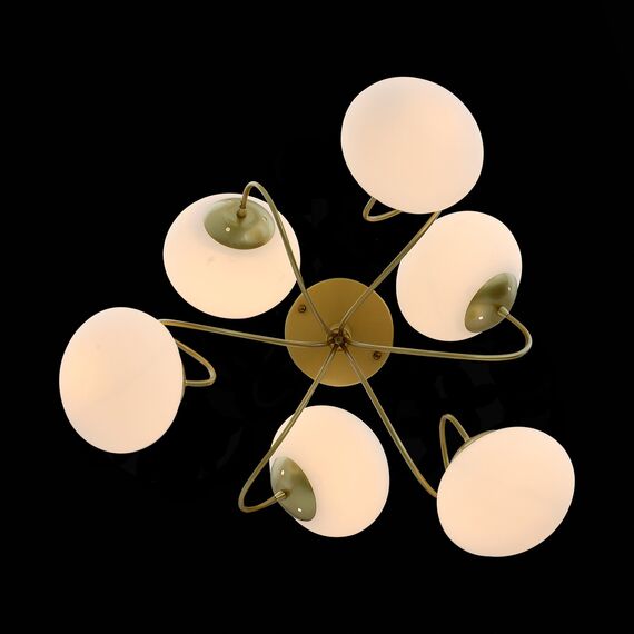 SL717.202.06 Светильник потолочный Золотистый/Белый E27 6*40W ACINI, изображение 4