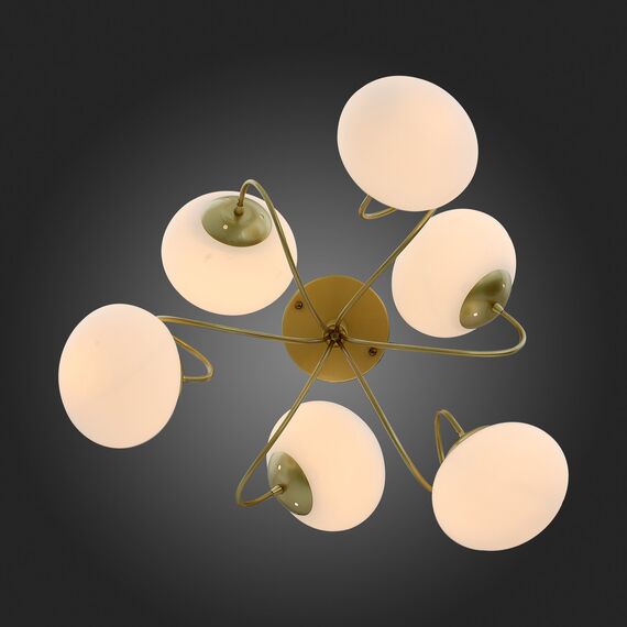 SL717.202.06 Светильник потолочный Золотистый/Белый E27 6*40W ACINI, изображение 5