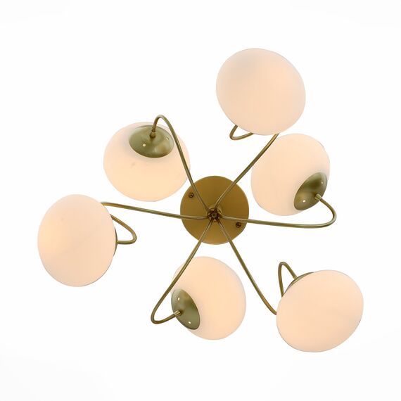 SL717.202.06 Светильник потолочный Золотистый/Белый E27 6*40W ACINI, изображение 6