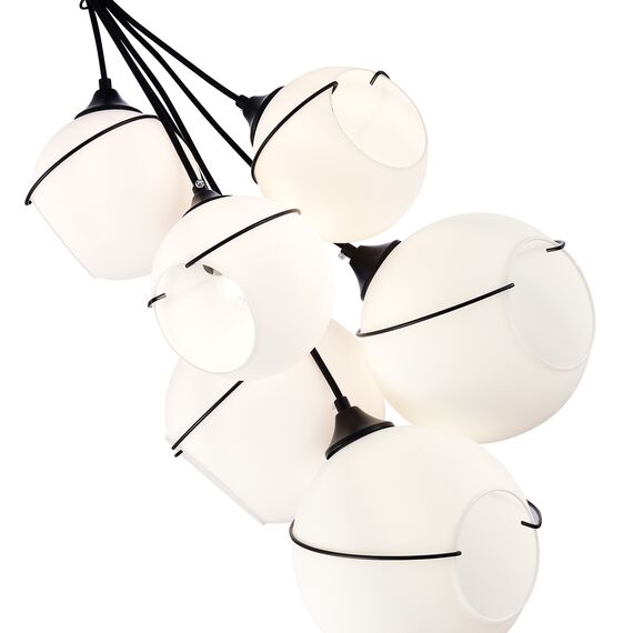 SLE103143-06 Светильник подвесной Черный/Белый E27 6*60W SATTURO, изображение 5