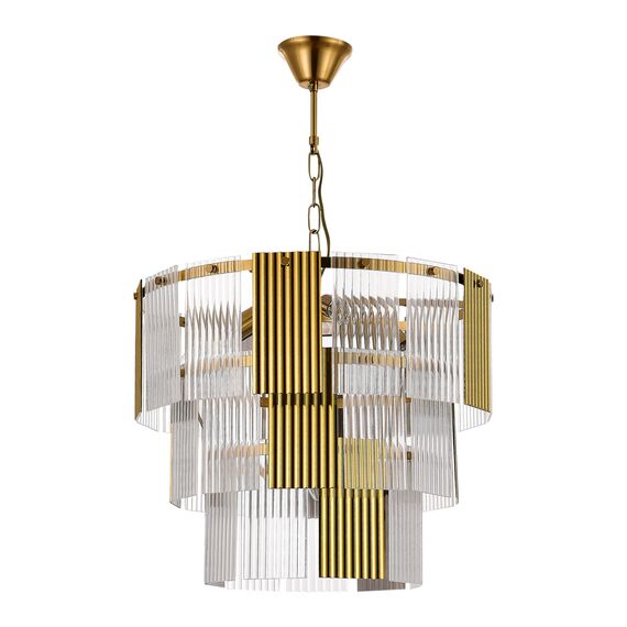 SLE1123-303-07 Светильник подвесной Латунь/Золотистый, Прозрачный E14 7*40W TRESA, изображение 4