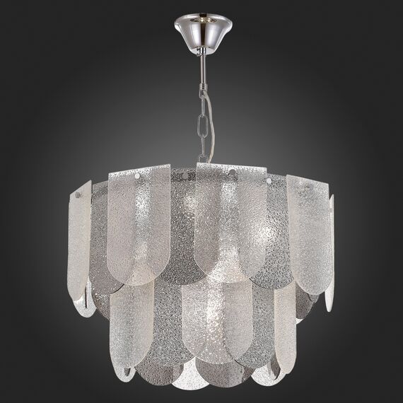 SLE1125-103-07 Светильник подвесной Хром/Прозрачно-Дымчатый E14 7*40W ERZO, изображение 2