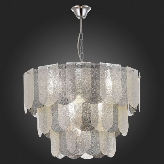 SLE1125-103-12 Светильник подвесной Хром/Прозрачно-Дымчатый E14 12*40W ERZO, изображение 2