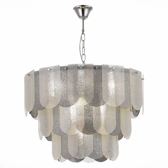 SLE1125-103-12 Светильник подвесной Хром/Прозрачно-Дымчатый E14 12*40W ERZO, изображение 3