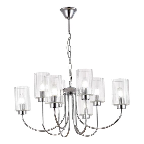 SLE1127-103-08 Светильник подвесной Хром/Прозрачный E14 8*40W TILDA, изображение 3