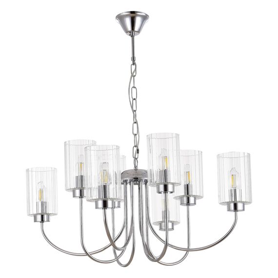 SLE1127-103-08 Светильник подвесной Хром/Прозрачный E14 8*40W TILDA, изображение 4