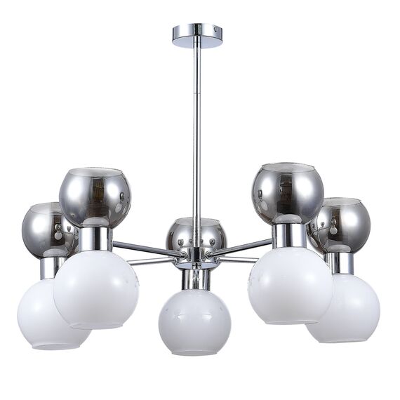 SLE1138-102-10 Светильник потолочный Хром/Белый, Дымчатый E27 10*60W THONET, изображение 5