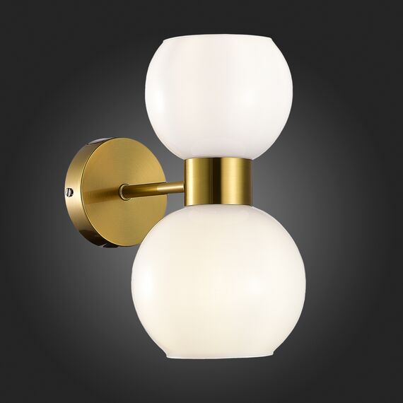 SLE1138-301-02 Светильник настенный Латунь/Белый E27 2*60W THONET, изображение 2