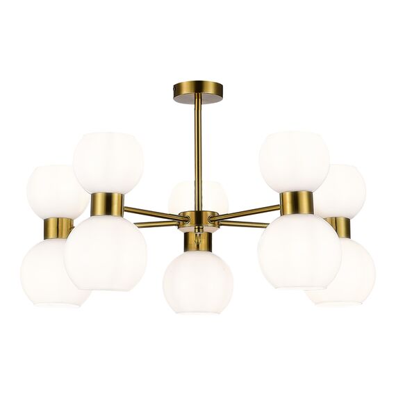 SLE1138-302-10 Светильник потолочный Латунь/Белый E27 10*60W THONET, изображение 3