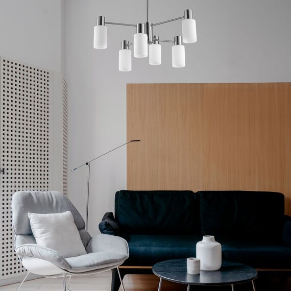 SLE1139-102-06 Светильник потолочный Хром/Белый E14 6*60W GESSI, изображение 7