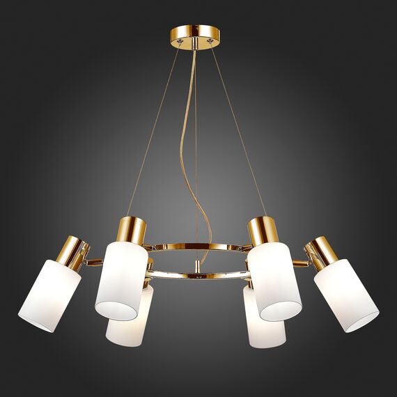 SLE1139-303-06 Светильник подвесной Латунь/Белый E14 6*60W GESSI, изображение 2