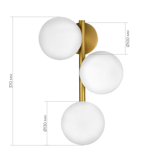 SLE1191-201-03 Светильник настенный Золотистый/Белый E27 3*60W FRATTA, изображение 6