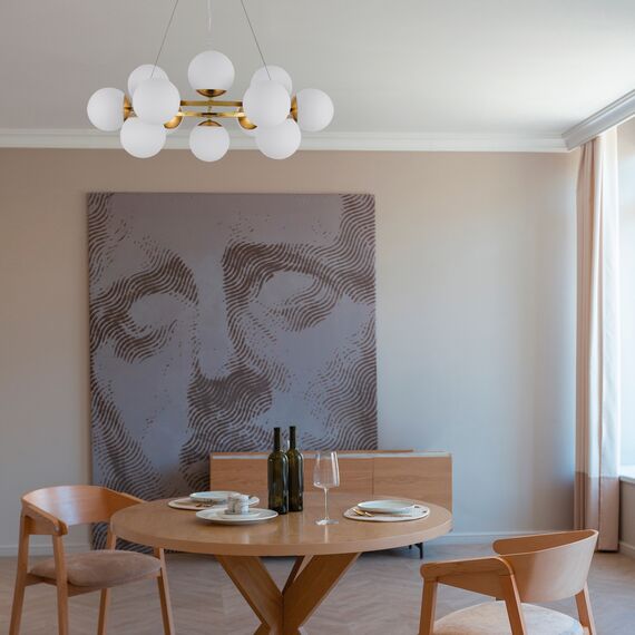 SLE1191-202-10 Светильник потолочный Золотистый/Белый E27 10*60W FRATTA, изображение 10