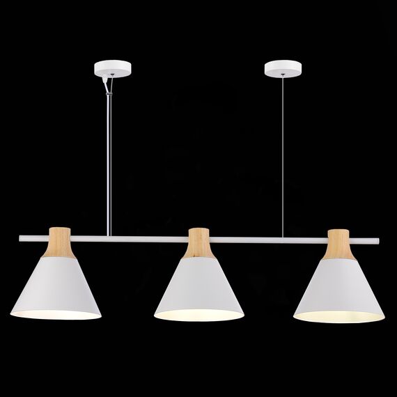 SLE125103-03 Светильник подвесной Белый/Белый, Светлое дерево E27 3*60W MODICA