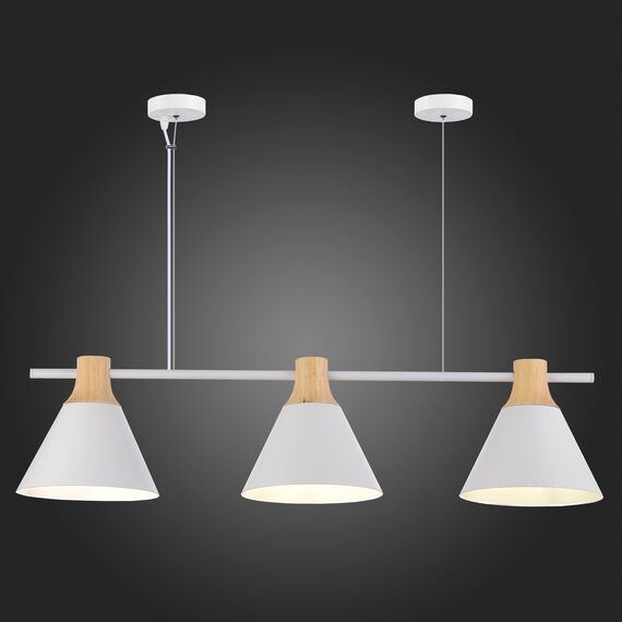 SLE125103-03 Светильник подвесной Белый/Белый, Светлое дерево E27 3*60W MODICA, изображение 2