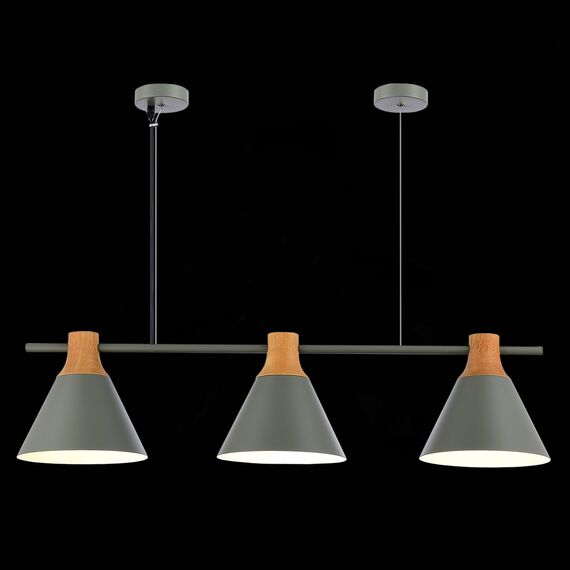 SLE125113-03 Светильник подвесной Серый/Серый, Светлое дерево E27 3*60W MODICA