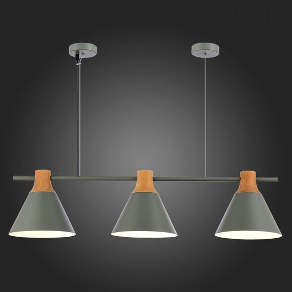 SLE125113-03 Светильник подвесной Серый/Серый, Светлое дерево E27 3*60W MODICA, изображение 2