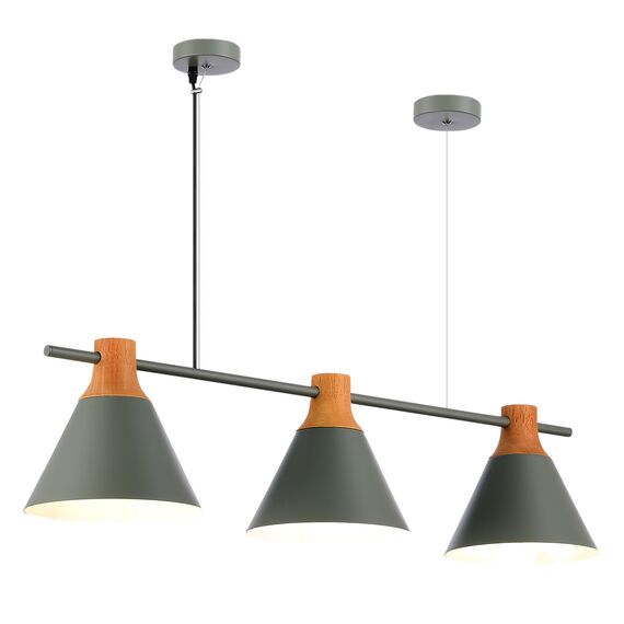 SLE125113-03 Светильник подвесной Серый/Серый, Светлое дерево E27 3*60W MODICA, изображение 5