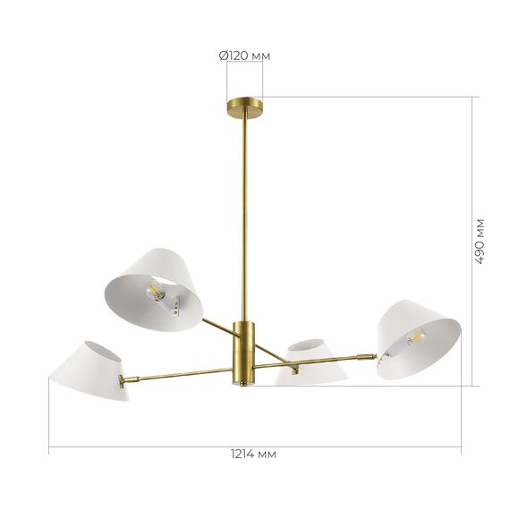 SLE1253-353-04 Светильник подвесной Латунь/Белый E14 4*60W NORBI, изображение 5