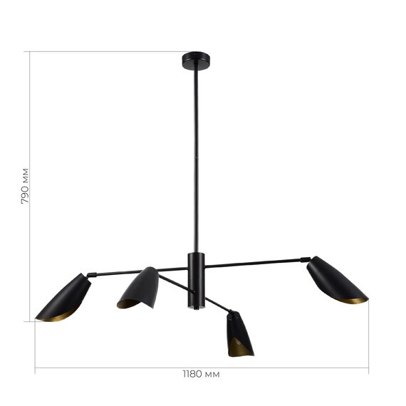 SLE1254-403-04 Светильник подвесной Черный/Черный E14 4*60W ALTON, изображение 5