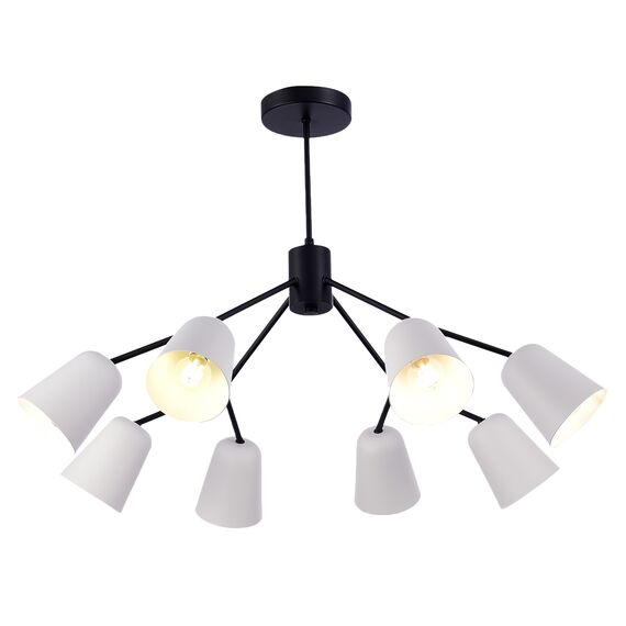 SLE155942-08 Светильник потолочный Черный/Белый E14 8*40W MARIO, изображение 3