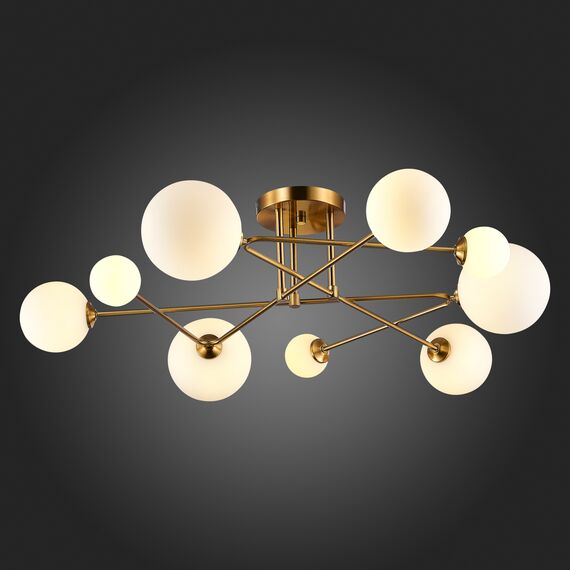 SLE2211-302-09 Светильник потолочный Латунь/Белый G9 LED 9*5W FANTINI, изображение 2