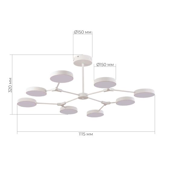 SLE6003-502-08 Светильник потолочный Белый/Белый LED 8*10W MONTA, изображение 8